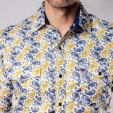 Camisa Cactus Est Blanco/Azul 139